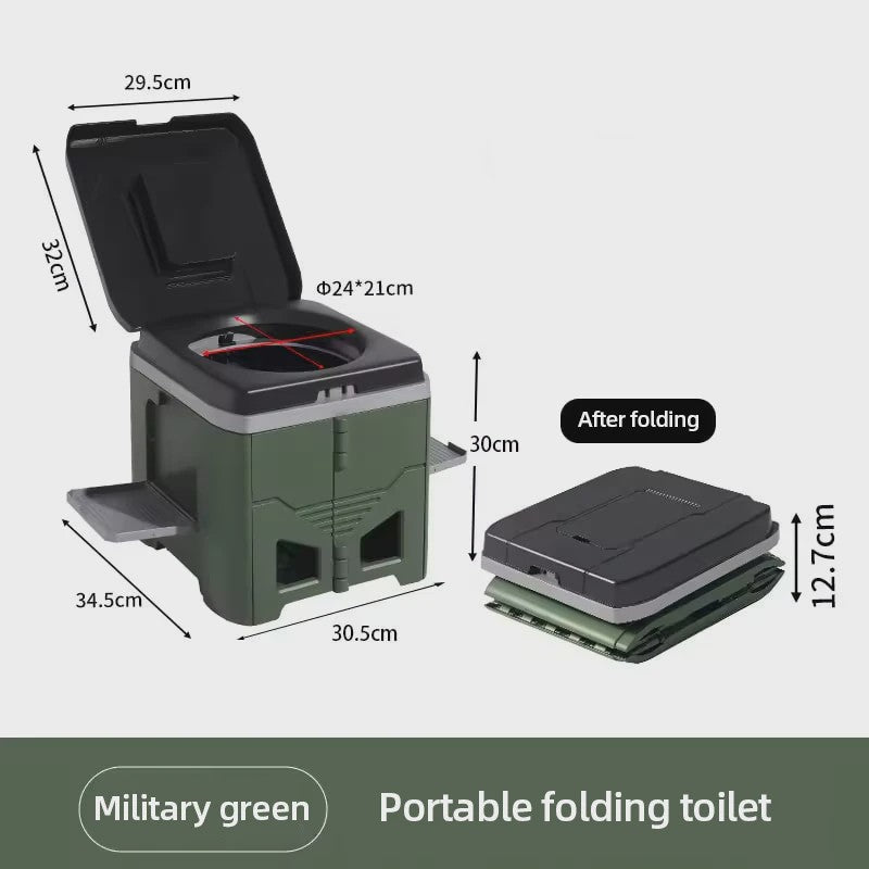 Draagbaar Opvouwbaar Camping Toilet voor Volwassenen - Outdoor, Reizen, Auto Noodgeval, Geurvrij Commode