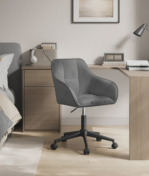 Velours bureaustoel met hoge rugleuning, draaibaar en in hoogte verstelbaar - Comfortabel en Ergonomisch