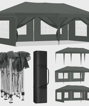 Pop-Up Partytent 3x6m Beige - Waterdicht, UV-beschermend & Inclusief Zijwanden