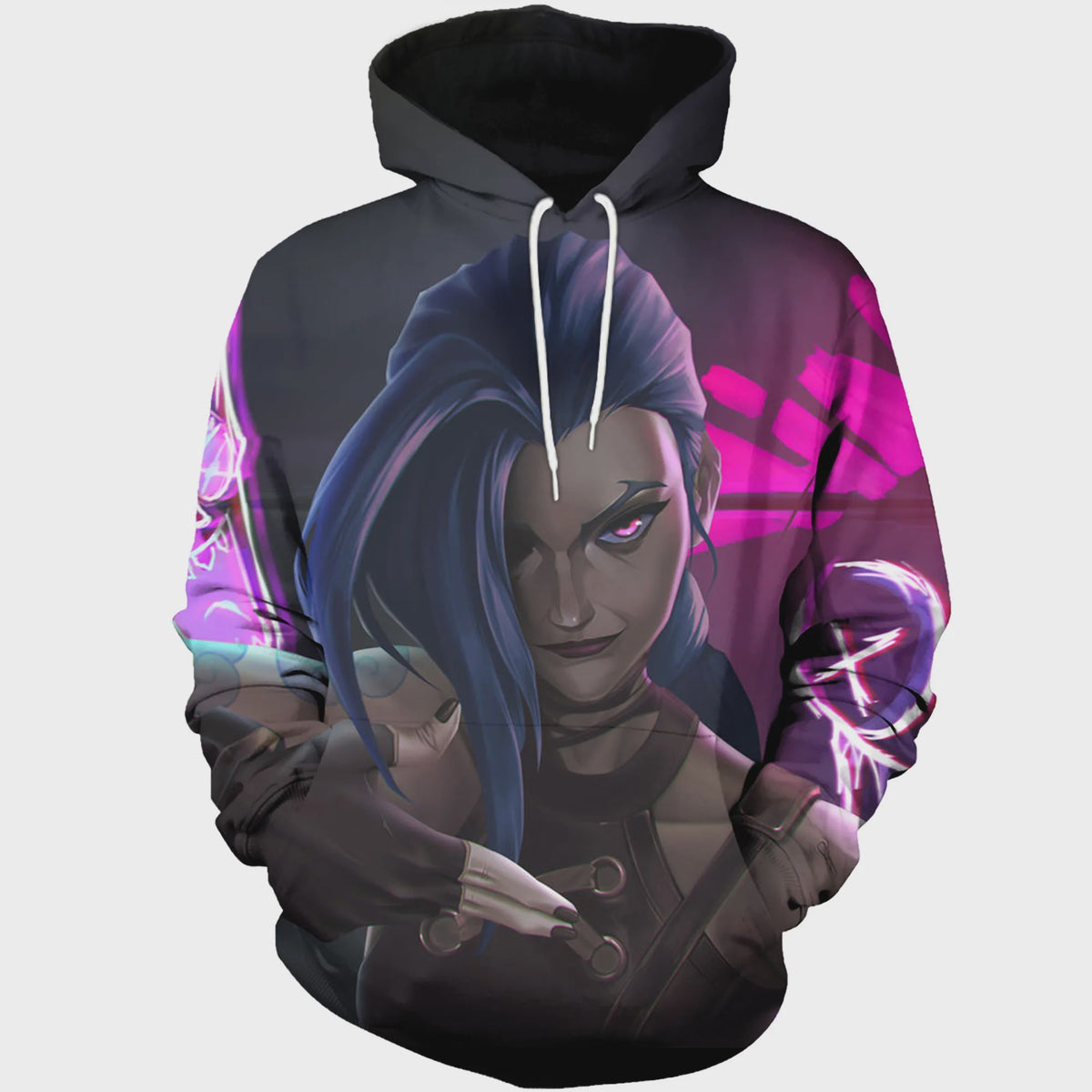 League of Legends Arcane Hoodie met 3D Print - Jinx Design voor Dames, Heren & Kinderen