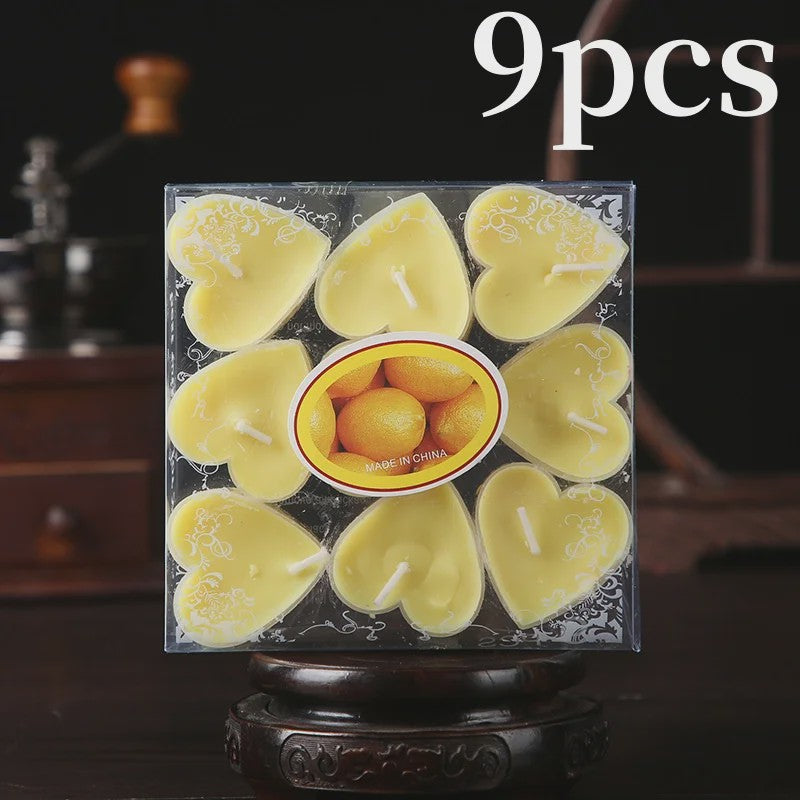 9x Hartvormige Geurkaarsen - Romantische Sfeer voor Valentijn, Bruiloft & Decoratie