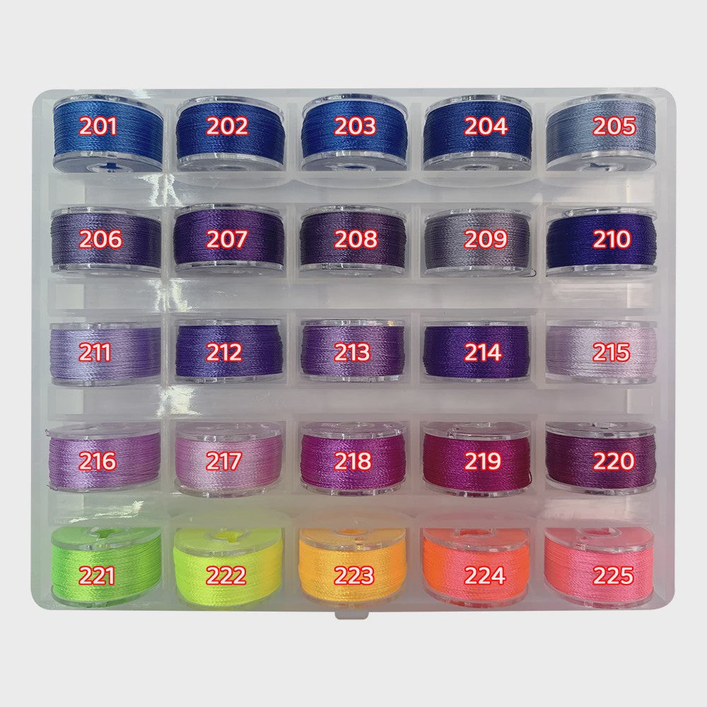 25 Kleuren Hoogglans Borduur Garen - 90 Meter Spoelen voor Handwerk & DIY