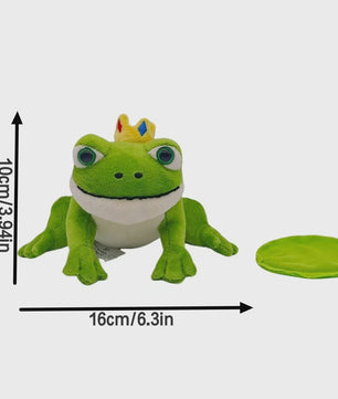 Kikker Pluche Knuffel met Kroon - Magnetisch - 10cm - Schattig Cadeau
