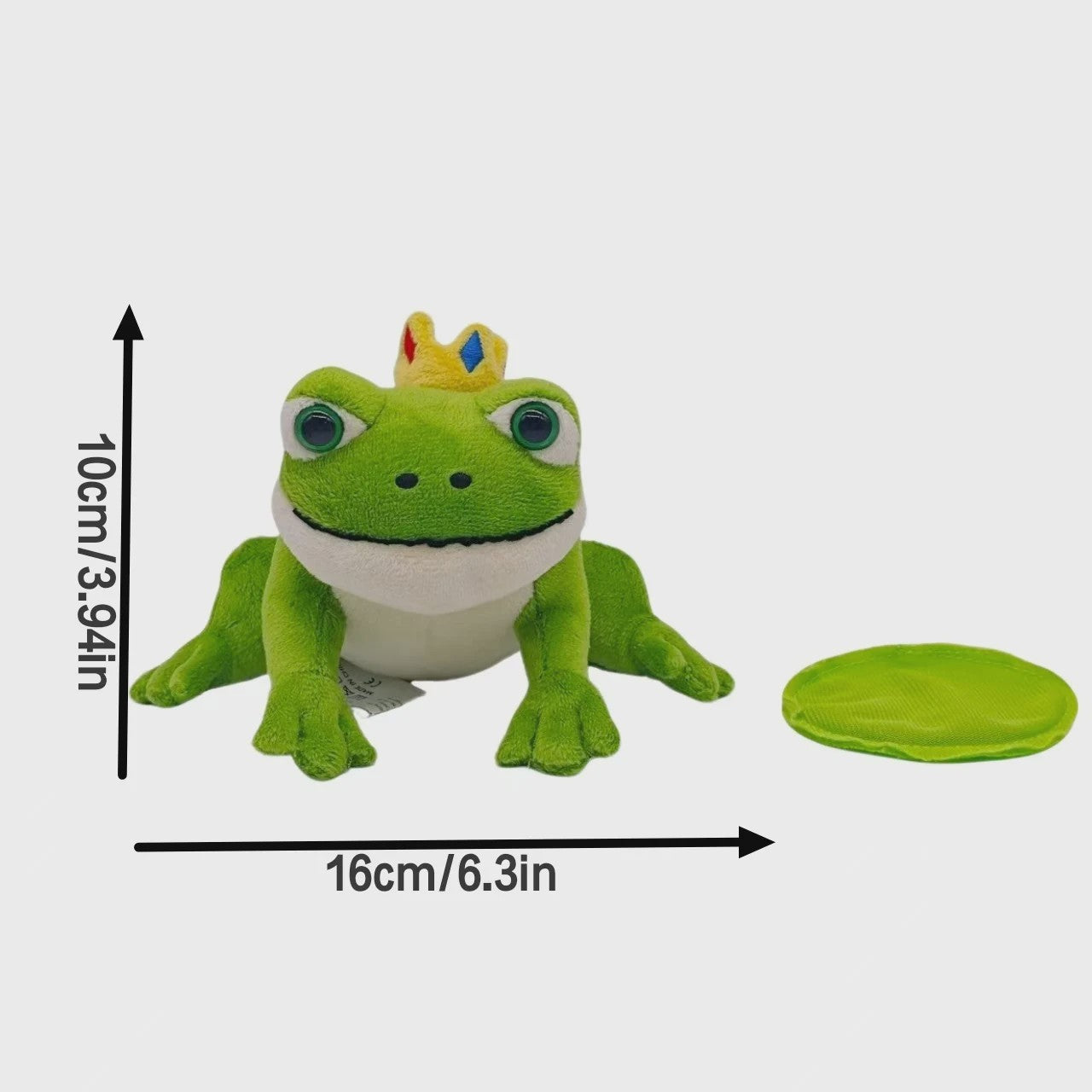 Kikker Pluche Knuffel met Kroon - Magnetisch - 10cm - Schattig Cadeau
