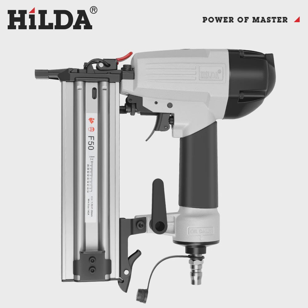 HILDA F50 Pneumatische Tacker & Nietmachine - 2-in-1 voor Meubels en Stoffering