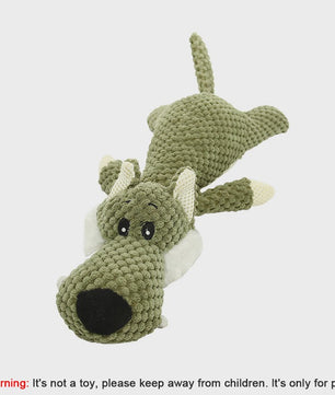 Duurzaam Piepend Pluche Hondenspeelgoed - Leeuw, Wolf & Olifant - Voor Kleine & Middelgrote Honden