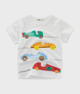 Zomer T-shirts Jongens 2-8 Jaar - Katoen, Korte Mouw met Leuke Prints
