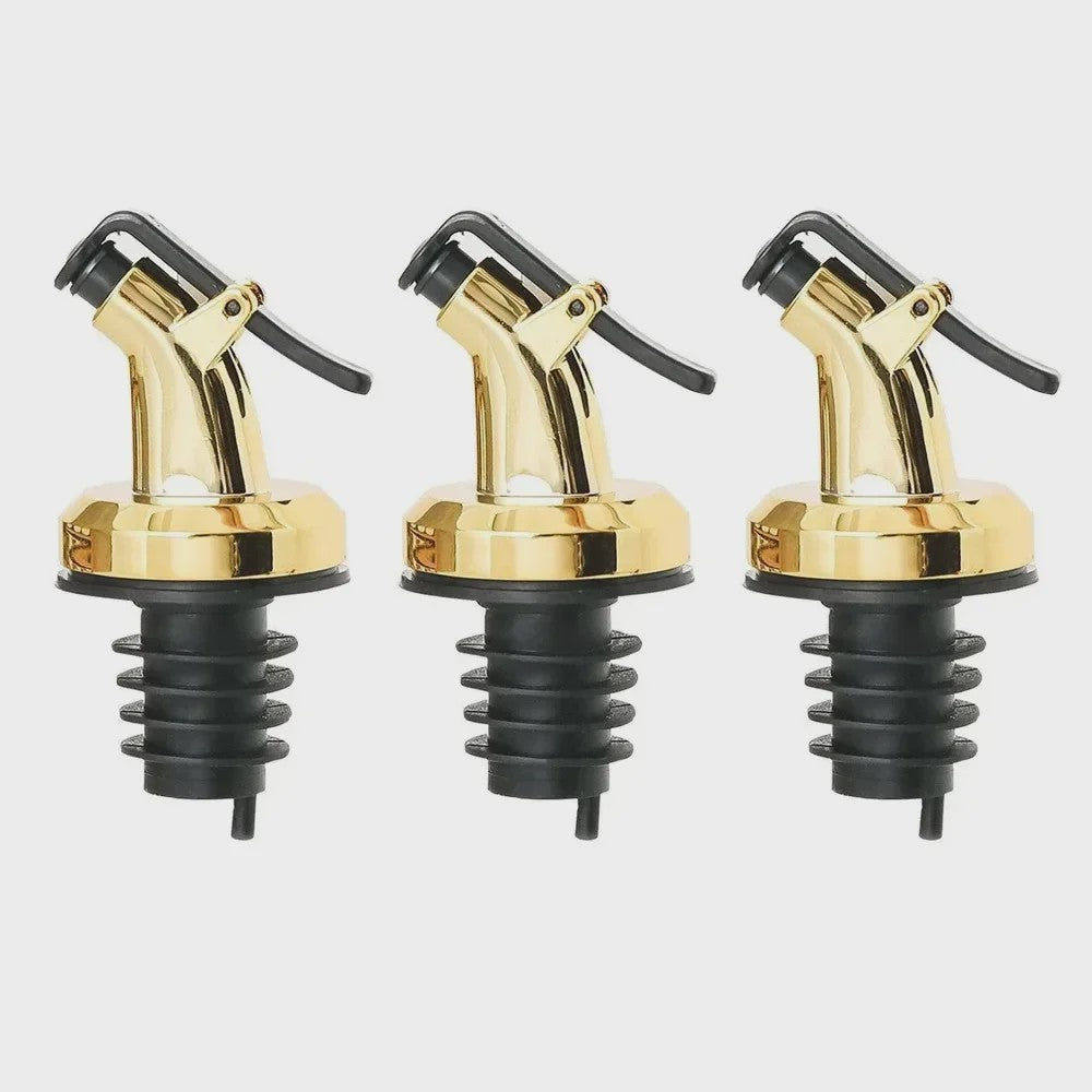 Set van 4x Wijnfles Stop & Olijfolie Schenktuit - Lekvrije Keuken Bar Accessoires