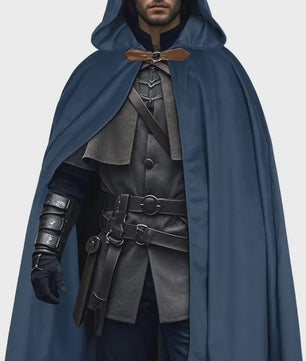 Middeleeuwse Fluwelen Kapmantel - Renaissance Cape met Capuchon voor Halloween en Cosplay