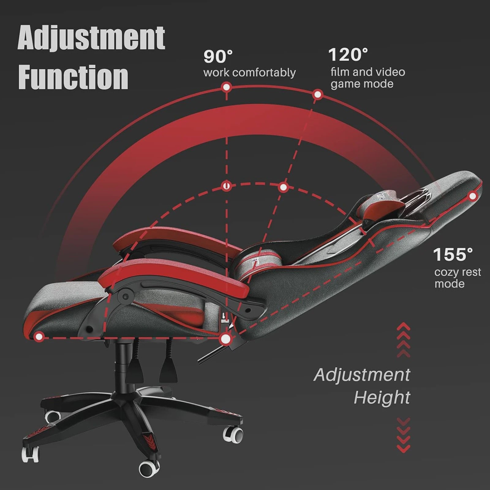 Ergonomische Gaming PC Stoel - Ademend Bureau & Computer Stoel met Lendesteun