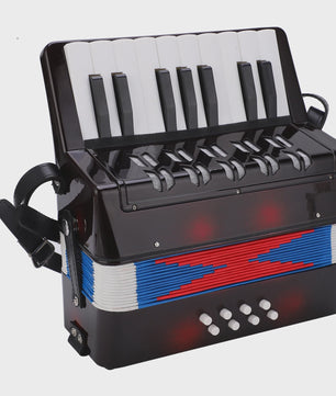 Compacte Zwarte Accordion met 17 Toetsen en 8 Bassen - Muzikaal Speelplezier