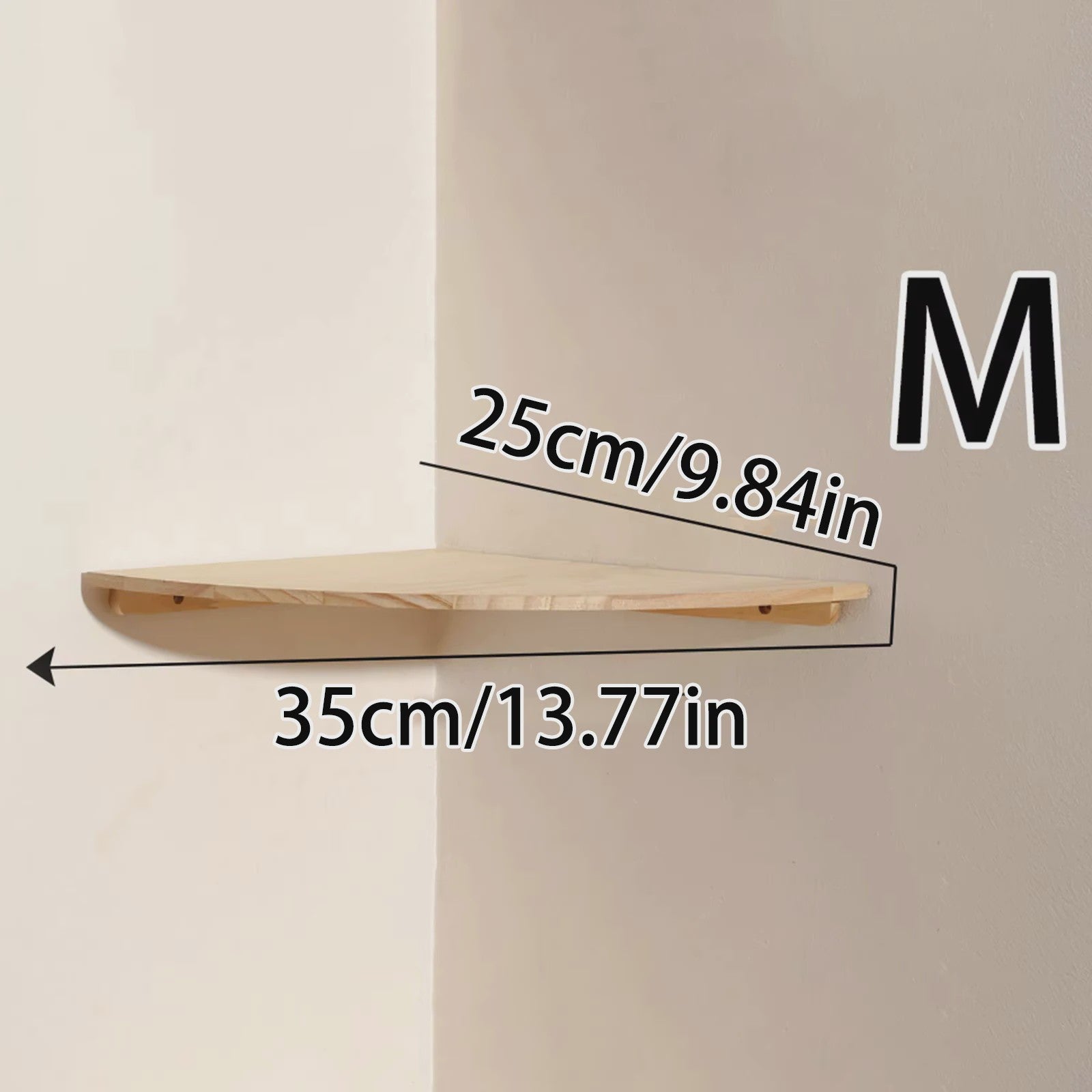 Set van 3 Houten Hoekplanken - Drijvende Wandplanken met Golvende Rand