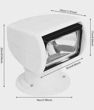 Waterproof Marine Spotlight met Afstandsbediening - 12V 100W - 360° Draaibaar