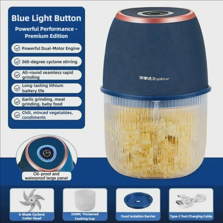 Multifunctionele Keukenmolen met USB - Vlees, Groenten & Knoflook Hakken