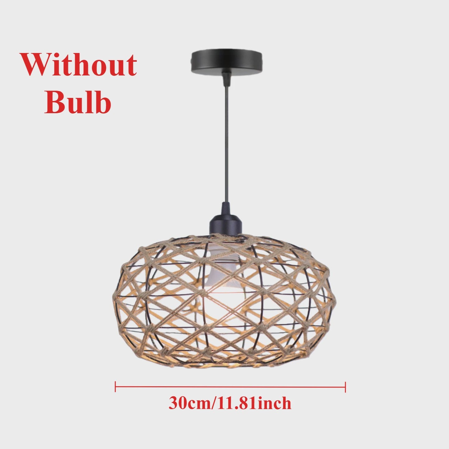 Industriële Rotan Hanglamp 30cm - Vintage Sfeer voor Woonkamer, Eetkamer & Bar