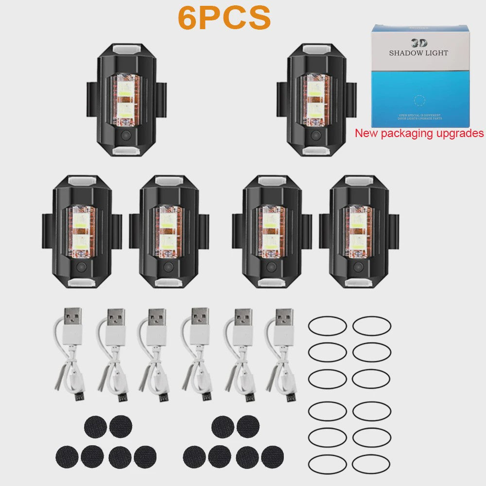 Universeel Mini LED Waarschuwingslicht - 7 Kleuren & 22 Modi - USB Oplaadbaar