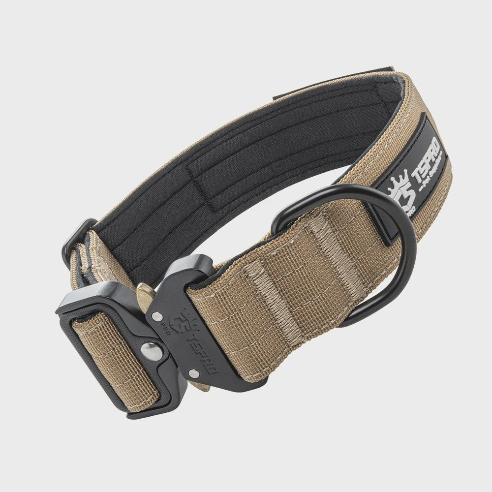 TSPRO Tactische Hondenhalsband Heavy Duty met Metalen Gesp - Verstelbaar voor Middelgrote tot Grote Honden