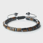 Blauwe Cilindervormige Agate Armband - Gevlochten Natuursteen Bangle voor Dames en Heren