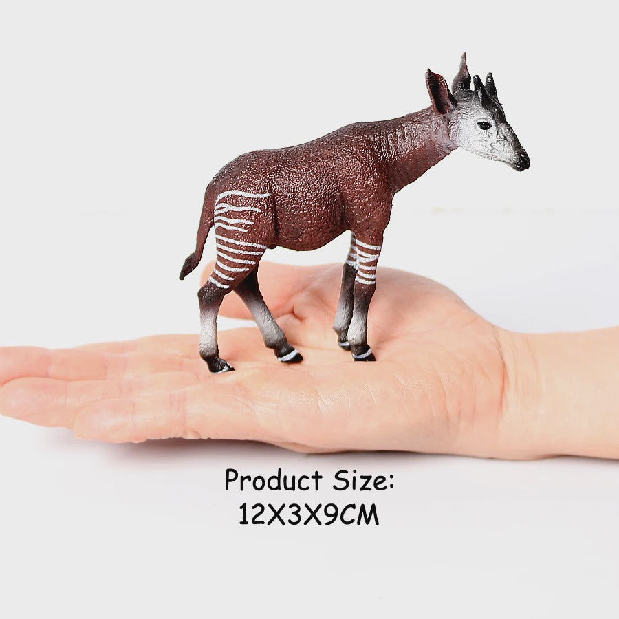 Realistische Wilde Dieren Figuren Set: Okapi, Giraf, Gnu & Zebra - Educatief Speelgoed voor Kinderen