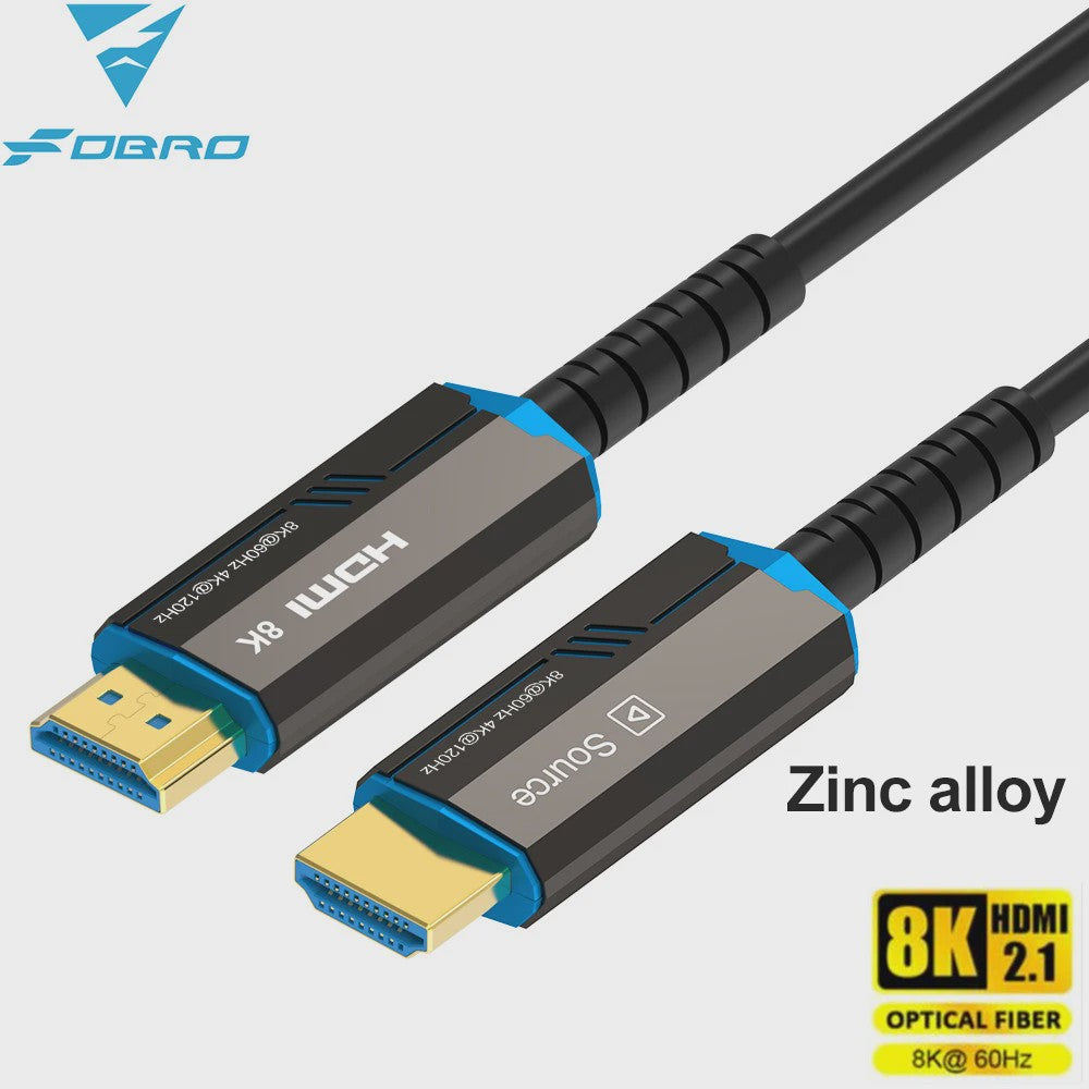 FDBRO 8K HDMI 2.1 Fiber Optic Kabel - 48Gbps, 120Hz, HDR voor TV, Console & PC