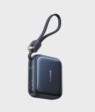 Baseus 45W Mini Powerbank 10000mAh met Ingebouwde USB-C Kabel - Compact & Snel Laden