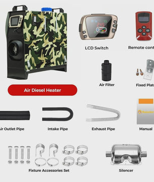 Sunster 8KW Diesel Luchtverwarmer met Bluetooth APP & Afstandsbediening - 12V/24V