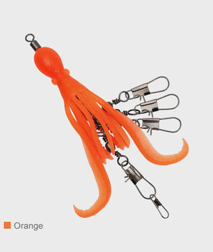 Set van 2 Siliconen Octopus Vishaas Connectoren met Swivels en Haken