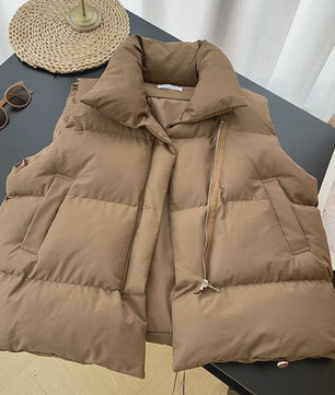 Dames Elegante Winter Gilet met Standkraag - Warm en Stijlvol Casual Buitenkleding