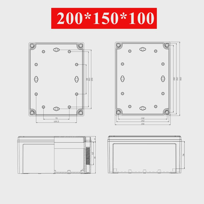 Waterproof Plastic Enclosure Box Electronic Electrical Project Box ABS Outdoor Junction Box Housing IP67 Project Instrument Case