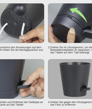 Set van 6 Zelfwaterende Plantenpotten met Onderzetter - Ideaal voor Binnen & Buiten