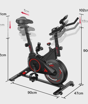 Stille Hometrainer Spin Bike voor Binnen Fitness - met LCD Monitor & Tablethouder - Max 120kg