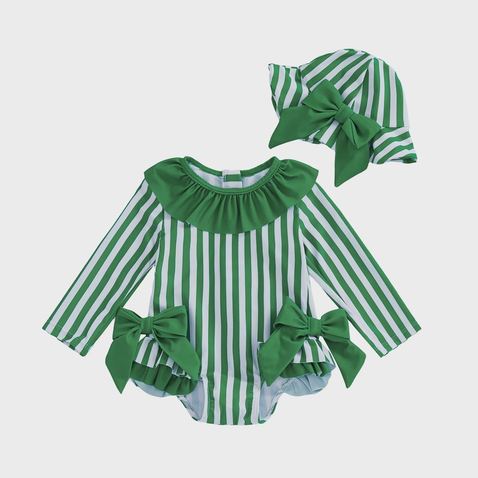 Babymeisjes Bikini met Strikken en Hoedje - Schattige Zomer Zwemkleding