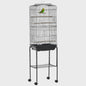Ruime Vogelkooi met Standaard, Wielen en Opbergplank - 46.5x36x157 cm