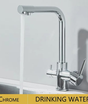 Keukenmengkraan met Dubbele Uitloop: Filterkraan voor Drinkwater & Warm/Koud Water