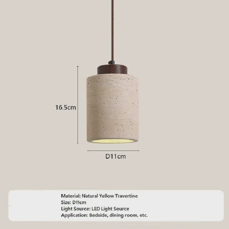 Luxe Travertin Hanglamp in Japanse Stijl - Sfeervolle Verlichting voor Keuken en Woonkamer