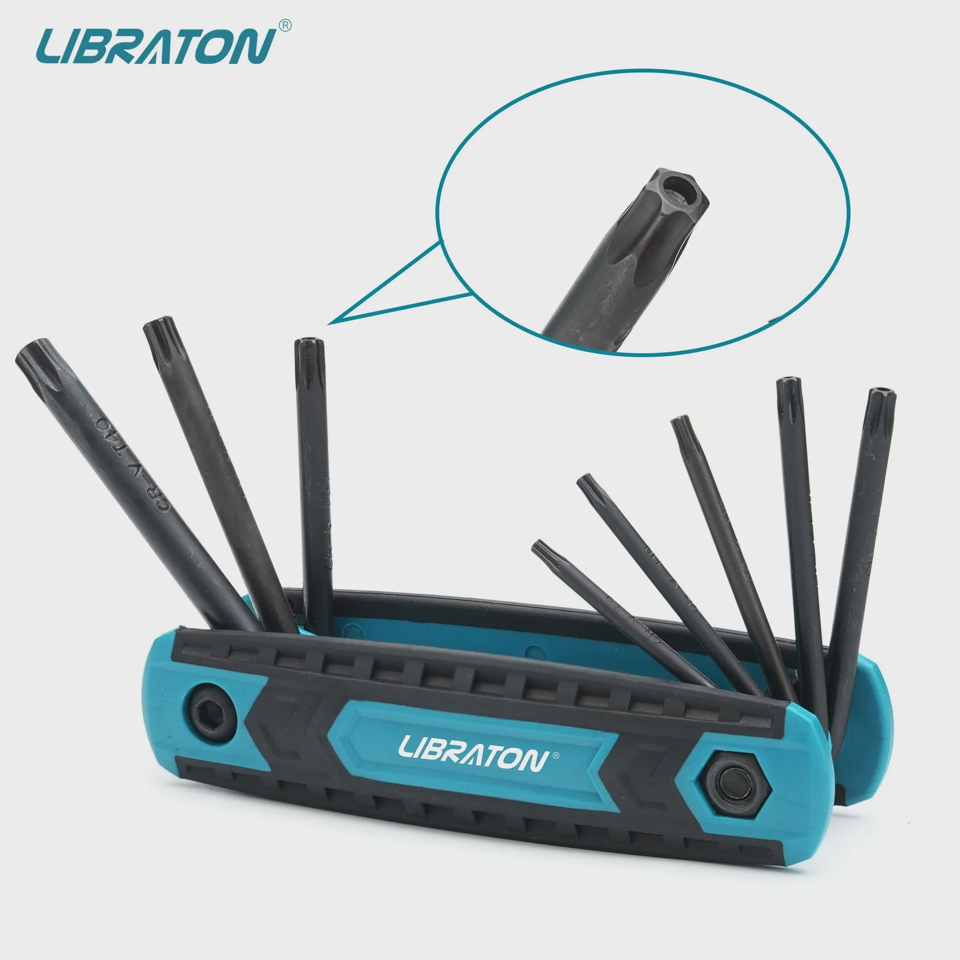 LIBRATON 8-in-1 Inklapbare Inbussleutel & Torx Set - Compact Gereedschap
