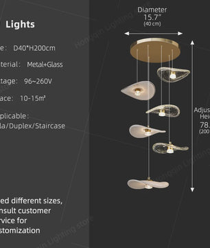Luxe Glazen Trappenhuis Hanglamp - Moderne Lange Plafondlamp met Meerdere Pendels