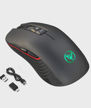 Draadloze Oplaadbare Muis 2.4G USB-C, 3600DPI, 7 Knoppen, Mute, voor PC & Macbook