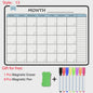 Magnetisch Whiteboard Kalender A3: Maandelijkse & Wekelijkse Planner, Krasvrij & Uitwisbaar voor Koelkast