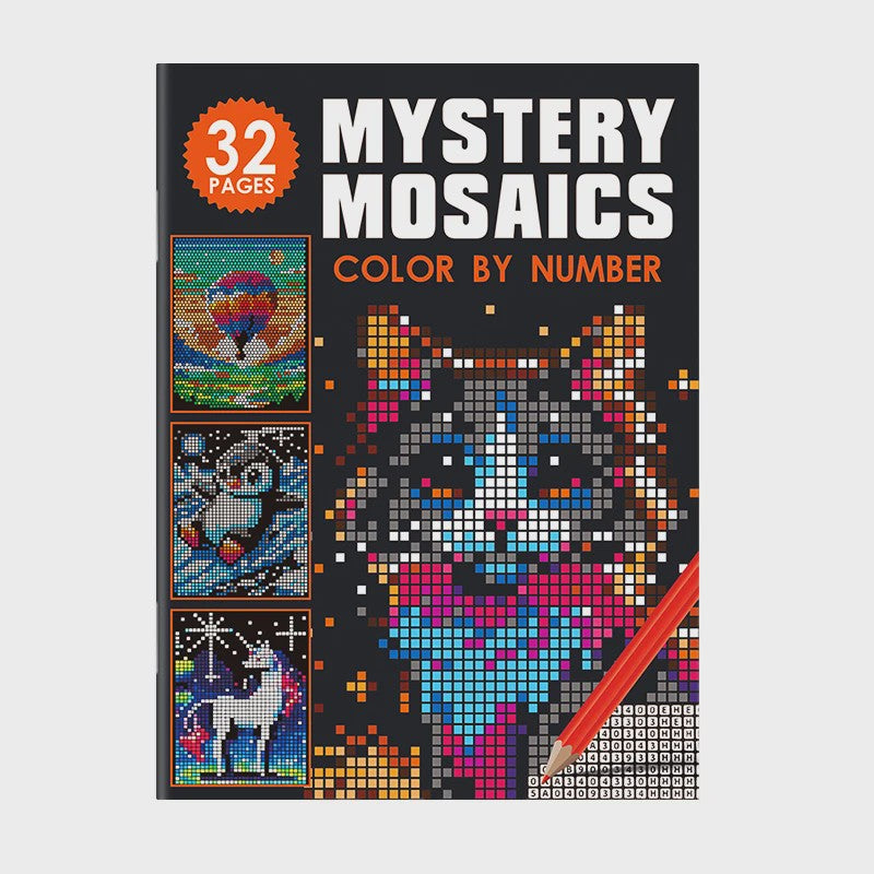 Mysterieus Mozaïek Kleurboek per Nummer: 32 Pagina's Pixel Art voor Volwassenen