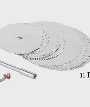 11-delige set mini cirkelzaagbladen: Precisie snijden in metaal, hout & plastic
