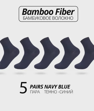 5 Paar Bamboevezel Herensokken - Comfortabel, Ademend & Zakelijk/Casual
