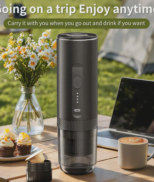 Draagbare 2-in-1 Koffiemachine: Draadloos, Elektrisch, voor Auto, Thuis & Camping - Capsules & Gemalen Koffie