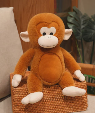 Schattige Macaque Aap Knuffel - Pluche Dierenkussen, Perfect Cadeau voor Kinderen & Dierenliefhebbers