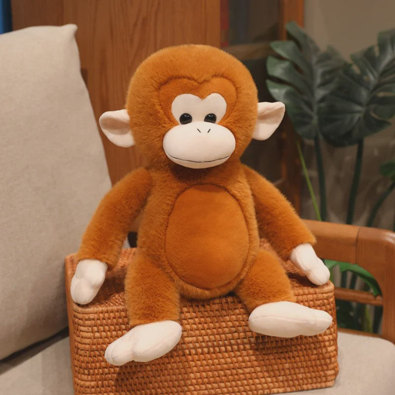 Schattige Macaque Aap Knuffel - Pluche Dierenkussen, Perfect Cadeau voor Kinderen & Dierenliefhebbers