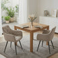Set van 2 Moderne Gestoffeerde Eetkamerstoelen met Armleuningen - Comfortabel Corduroy & Stabiele Metalen Poten