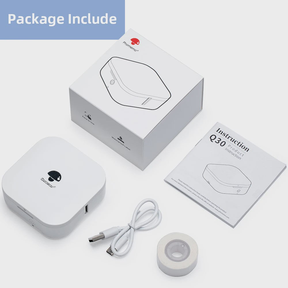 Phomemo Q30 Mini Label Printer: Draagbare Draadloze Sticker Printer