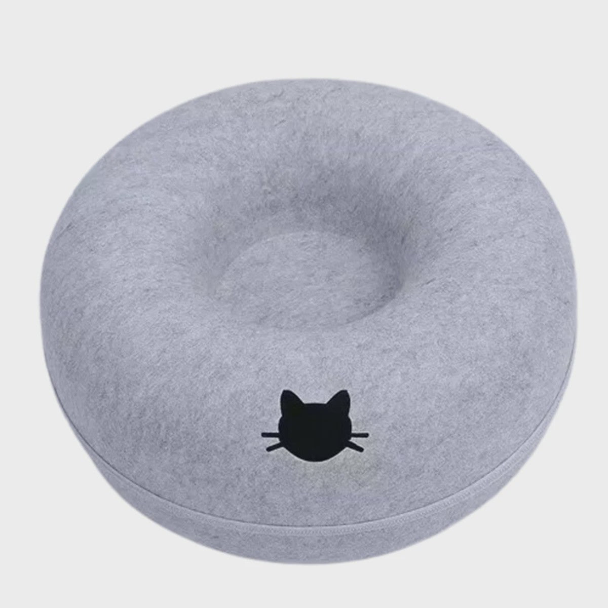 Felt Donut Kattenmand - 2-in-1 Huisje, Tunnel & Speelplek voor Katten en Kleine Honden