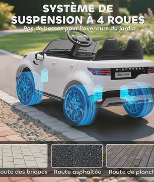 Elektrische Kinderauto Land Rover Discovery 12V - Met Afstandsbediening & 2 Motoren - Wit