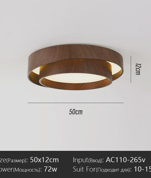 Nordic Walnoothouten LED Plafondlamp - Stijlvolle Verlichting voor Woonkamer, Eetkamer, Balkon, Slaapkamer